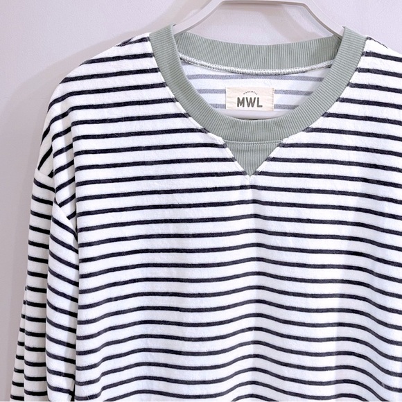 Madewell MWL Velour Stripe Crewneck - Picture 3 of 15